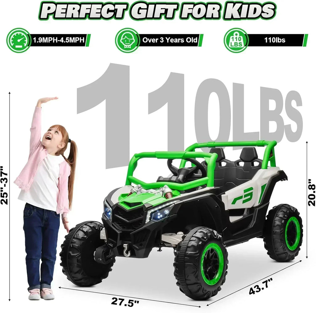 JOYRACER Kids Remote Control Car with 4 x 150W Motors Shock Absorbers Bluetooth MP3 Player