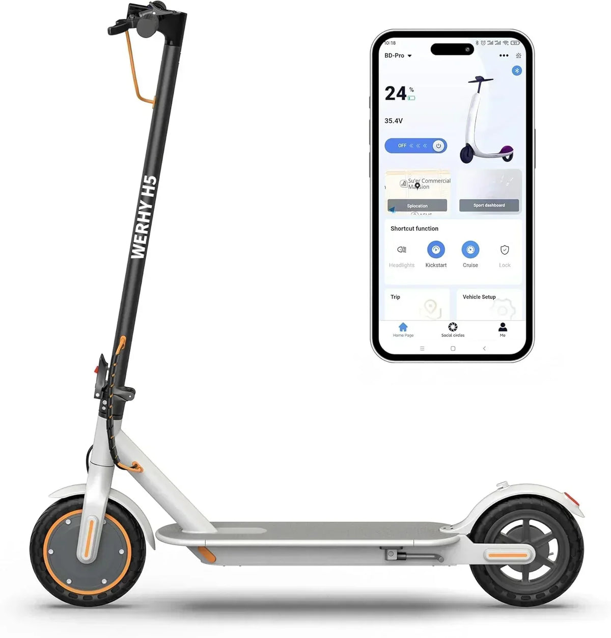 Electric Scooter 350W/500W Motor Top Speed 19/22 mph Max 16/23/28Miles Ranges Foldable E Scooter