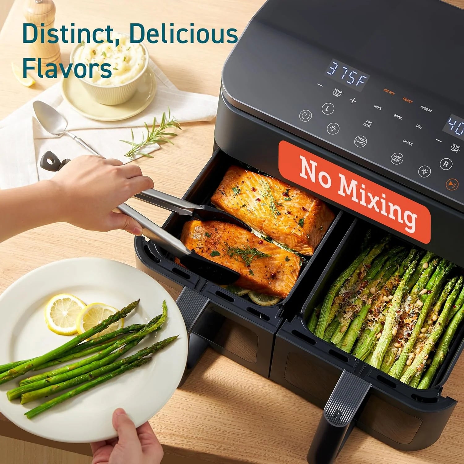 COSORI Dual Air Fryer 9Qt 10-in-1, Fresh Balanced Meals for Family
