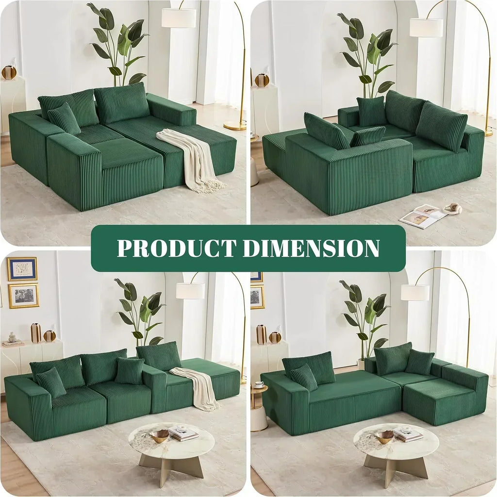 108-inch modular sofa cloud modular sofa with deep seat and reclining chair upholstered sofa
