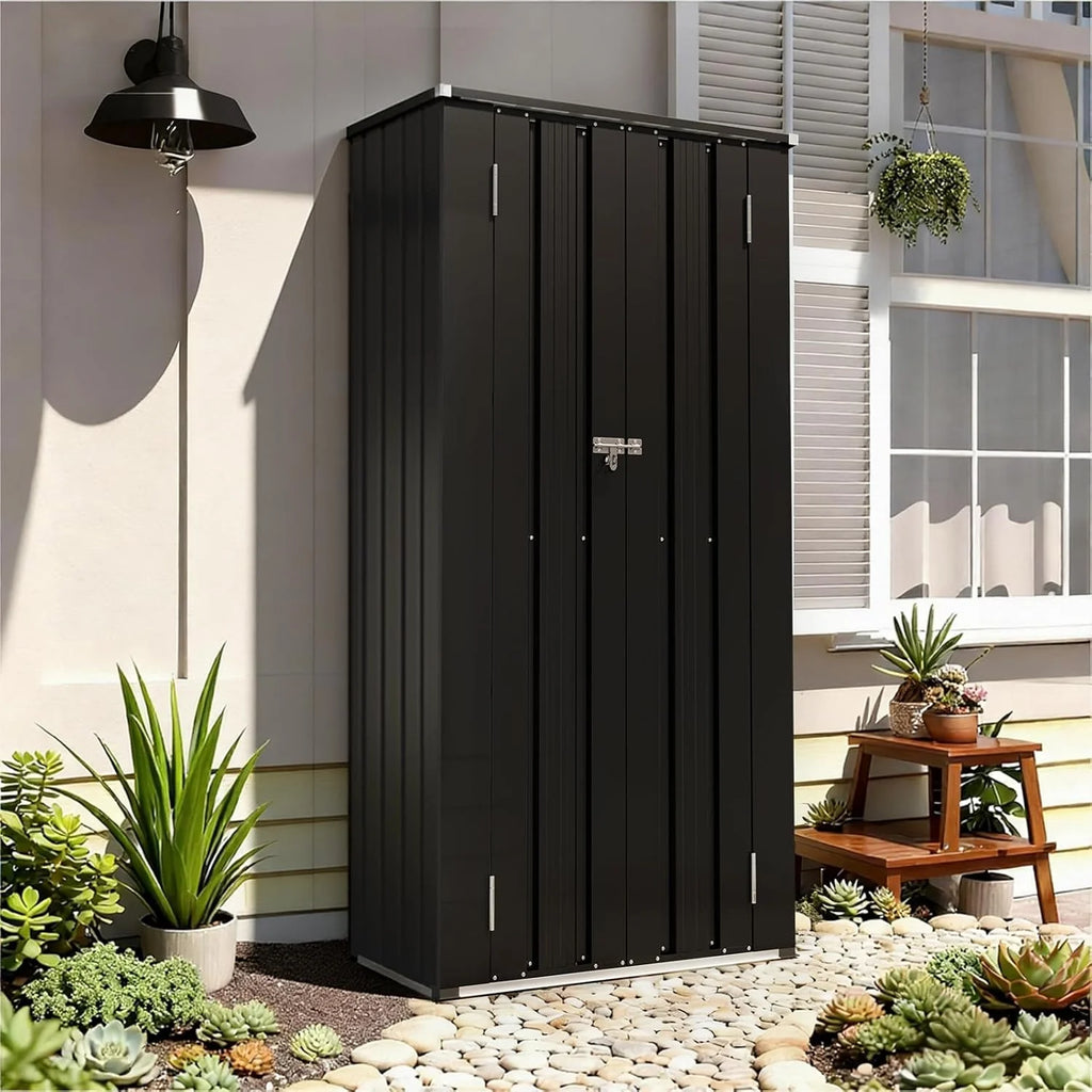 Aoxun 6.2x4ft Shed Outdoor Storage Shed with Lockable Door Metal Garden Tool Shed