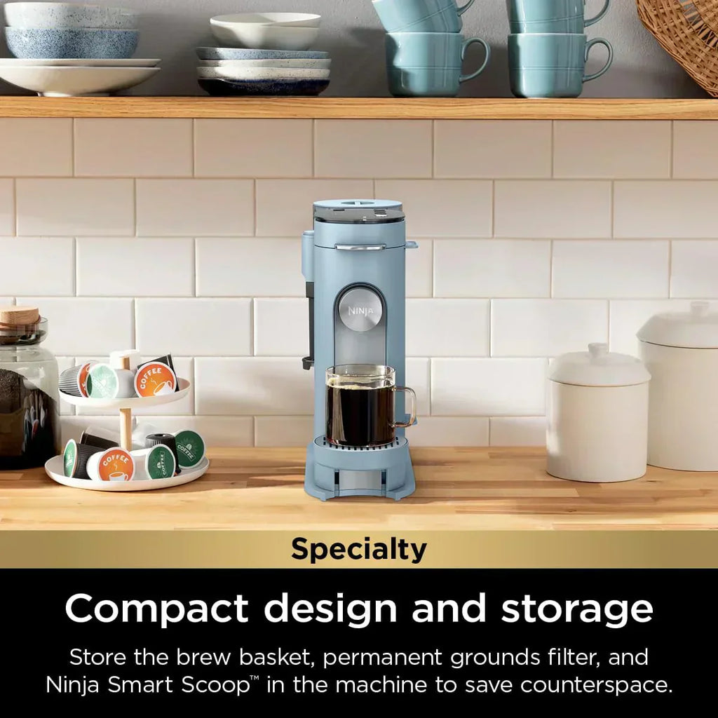 Ninja Pods Grounds Single-Serve Coffee Maker K-Cup Pod Compatible Brews Grounds Compact Design