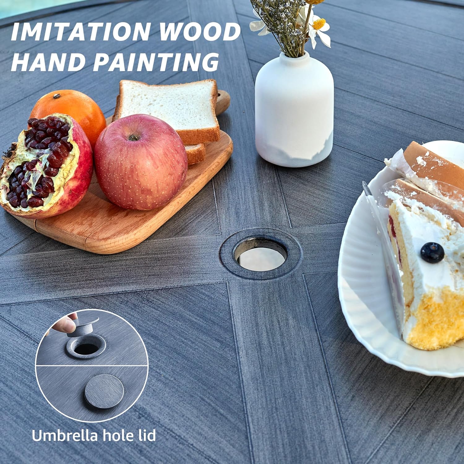 NATURAL EXPRESSIONS 5-Piece Outdoor Patio Dining Set 4pcs Patio Swivel Rocking Chairs