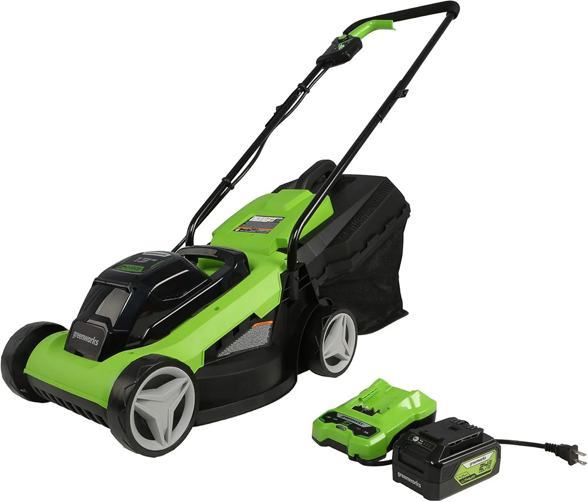 Greenworks 24V 13 Brushless Cordless Lawn Mower with 4.0Ah Battery & Charger