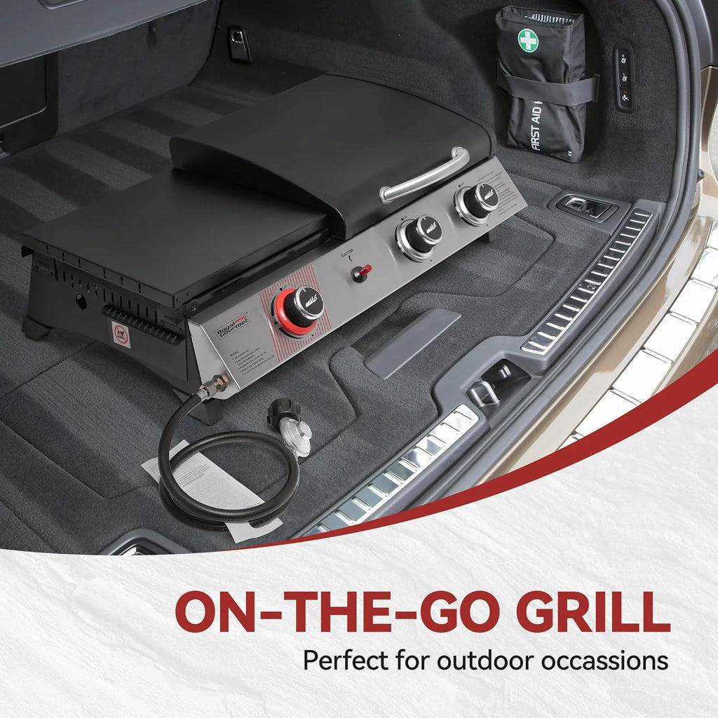 Royal Gourmet PD1305H 3 Burner Propane Gas Grill and Griddle Combo Lid 3-in-1 Grill Griddle Combo