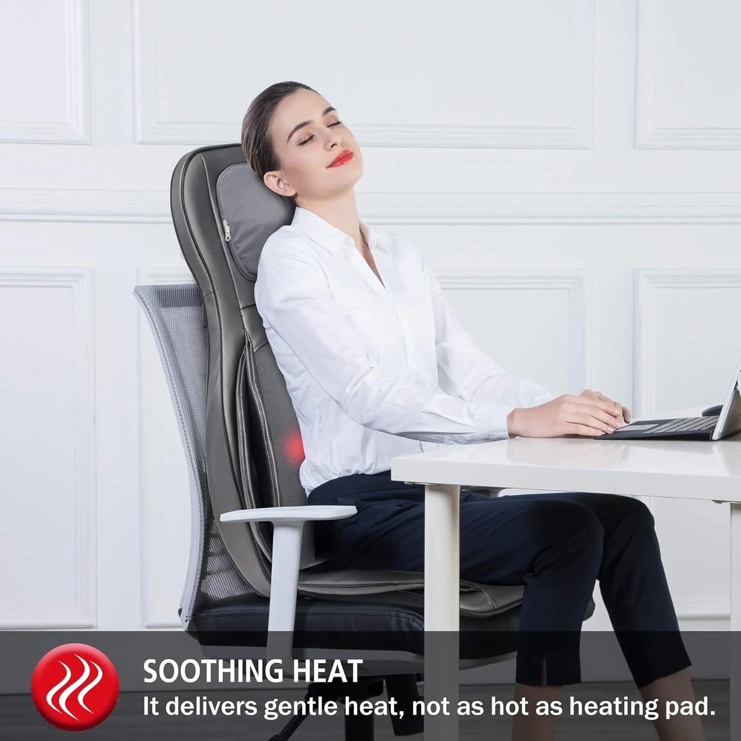 COMFIER Massager Chair with Heat Shiatsu Neck Back Massager Portable with Compress & Rolling Massage Chair Pad for Full Back Neck & Shoulders Full Body Pain