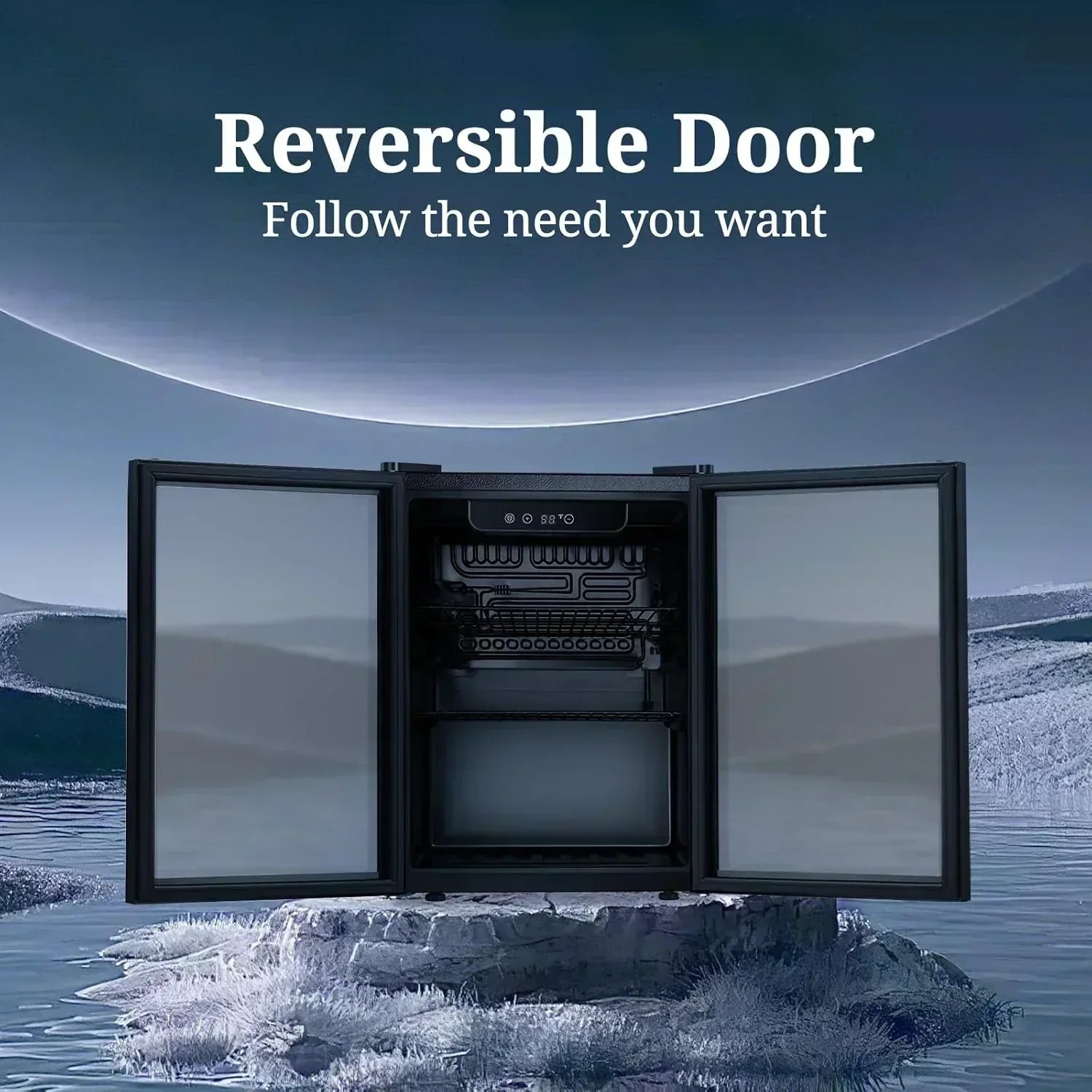Antarctic Star Beverage Refrigerator Cooler 68 Can Mini Fridge with Glass Door for Beer Drinks Wine