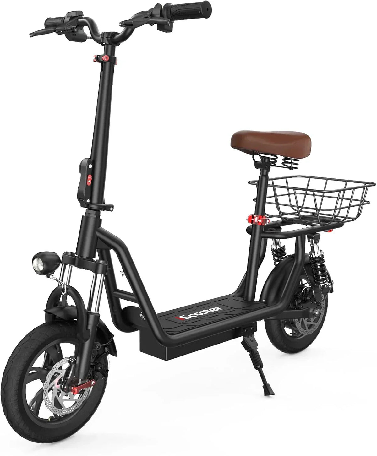 iScooter electric scooter with seat 28/19/15.6 mph top speed dual suspension scooter