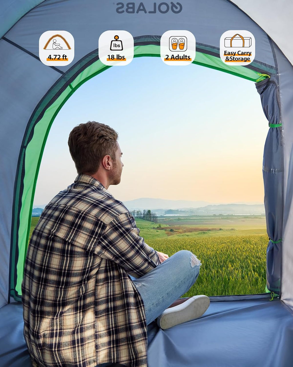 Golabs Truck Bed Tent for 5.5-6.5 Ft Bed, 5-Minute Easy Setup by Pre-Assembled Design, Waterproof PU2000mm, 2-Person Portable with Extra Rainfly Cover for Camping & Outdoor, Includes Storage Bag