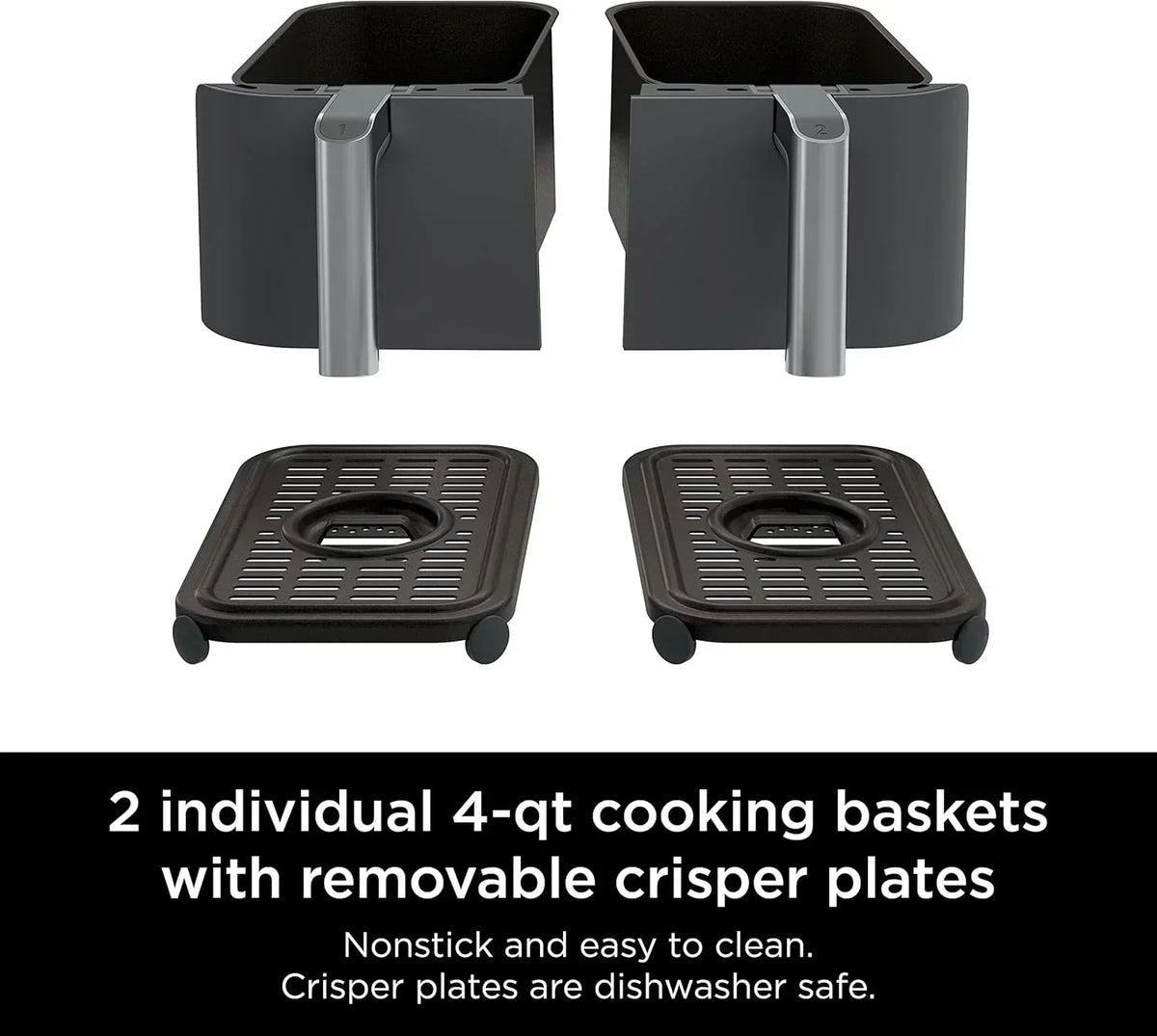 Ninja Foodi 6-in-1 FlexBasket Air Fryer with 7 QT MegaZone Basket Divider for Large Proteins