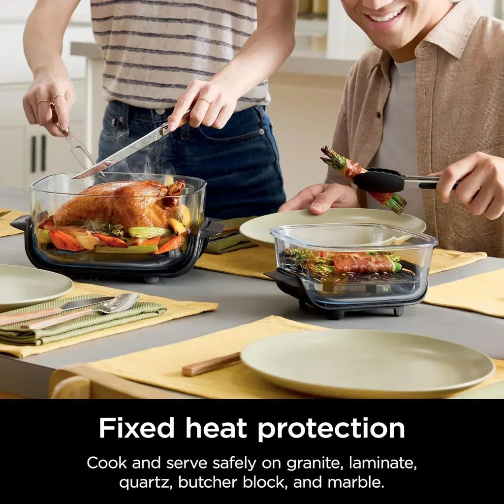 Ninja Crispi 4 in 1 Portable Glass Air Fryer Cooking System 4QT 6 Cup TempWare Glass Containers