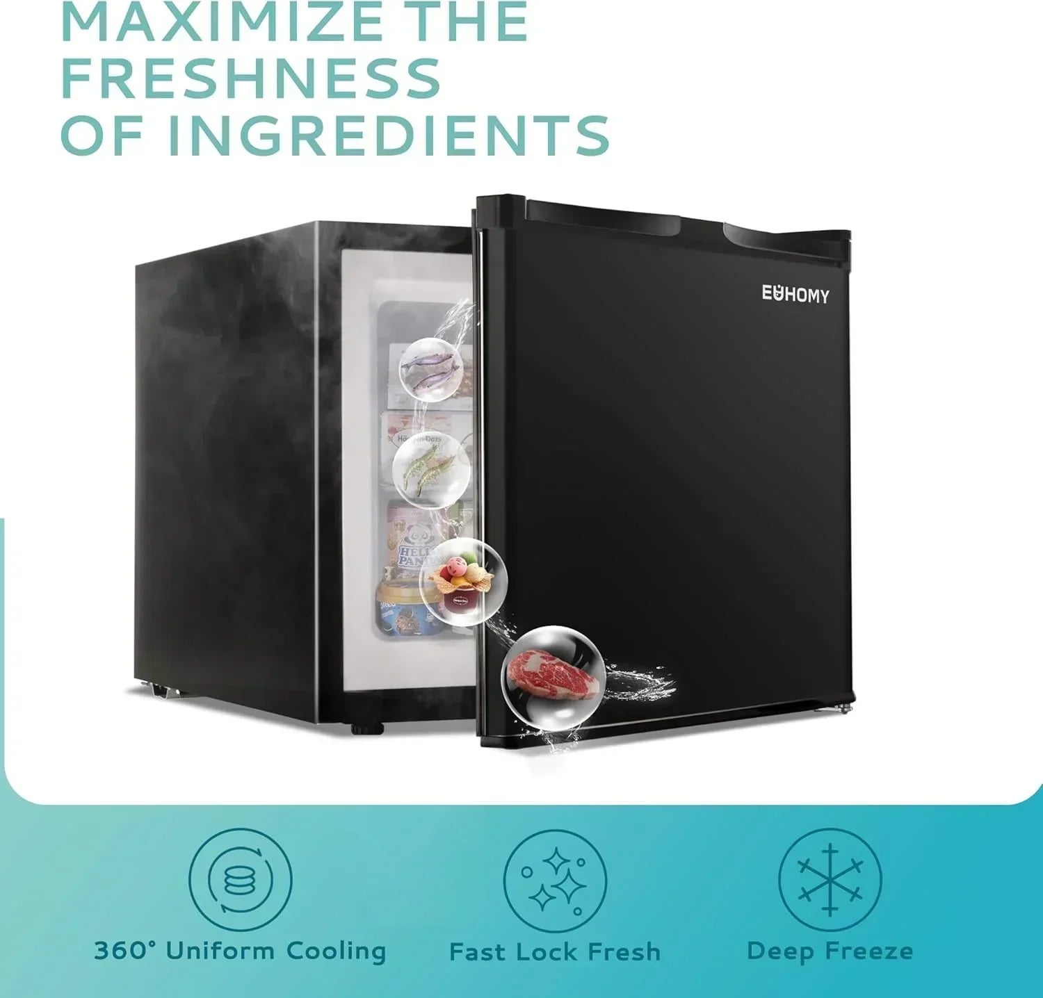Upright freezer 3.0Cubic Feet Single Door Compact Mini Freezer with Reversible Door Small freezer