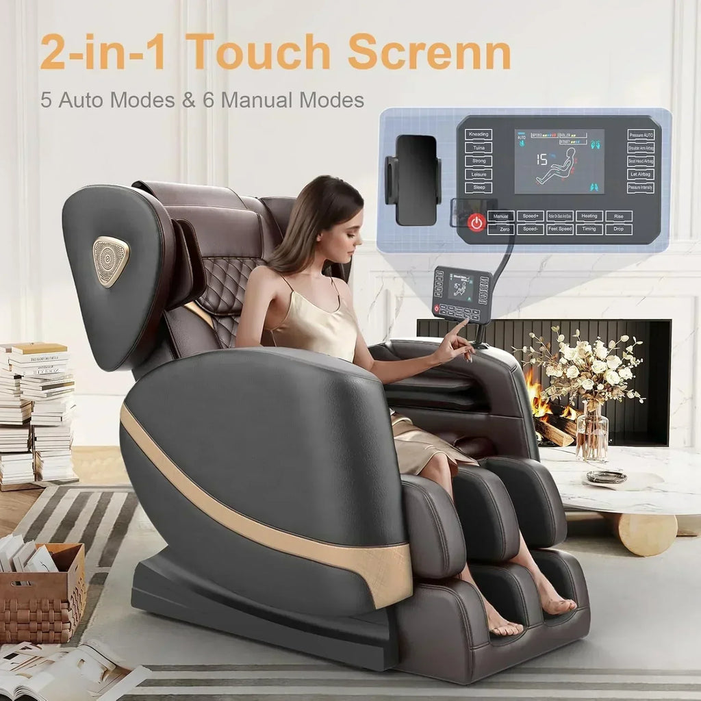 Full Body Massage Chair Zero Gravity Massage Chair with 10 Fixed Rollers Heating Foot Massage