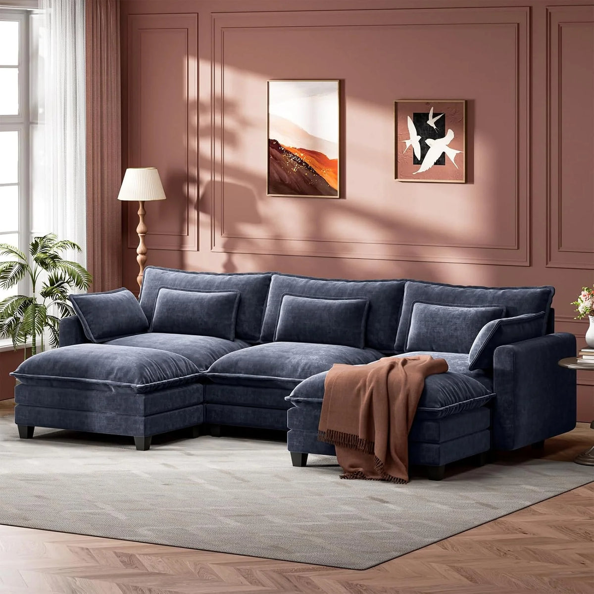 Marsail Modular Sectional Sofa 110.6 U-Shaped Modern Comfy Cloud Couch