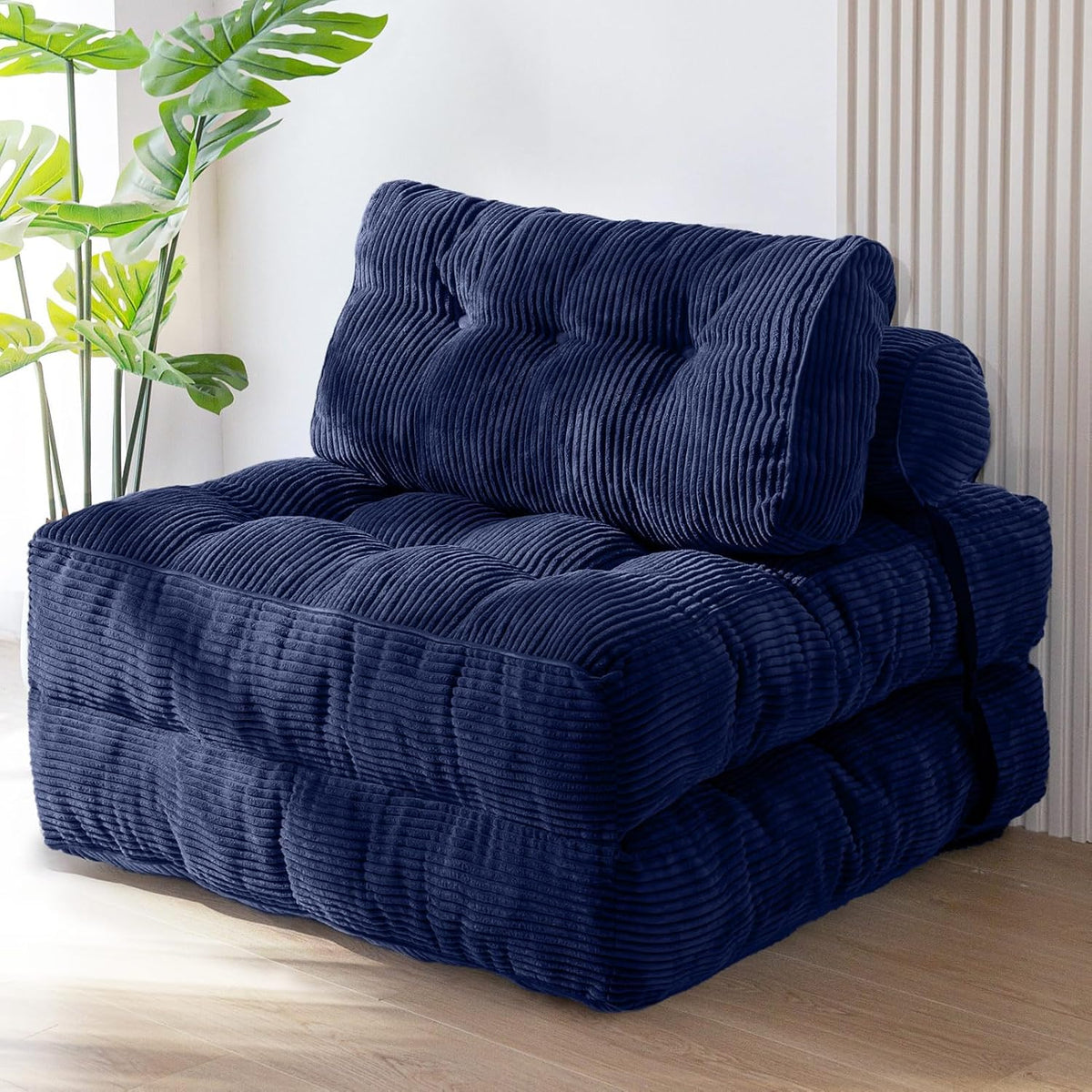 MAXYOYO Folding Sofa Bed Convertible Sleeper Chair with Pillow Foldable Mattress with Back Support