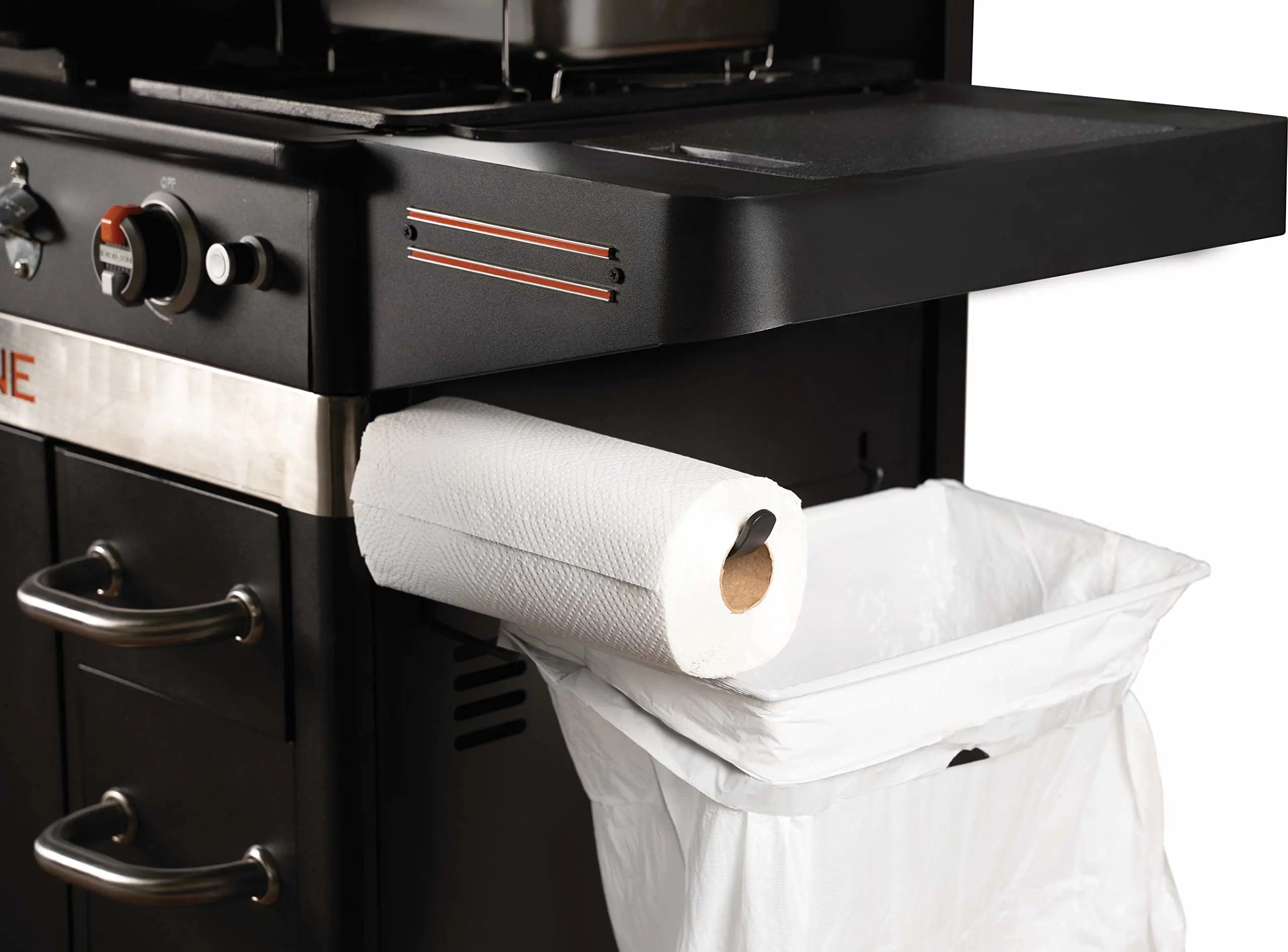 Blackstone 1962 Air Fryer Combo Two Burners Stainless Steel Gas Hood Wheels Two Side Shelf