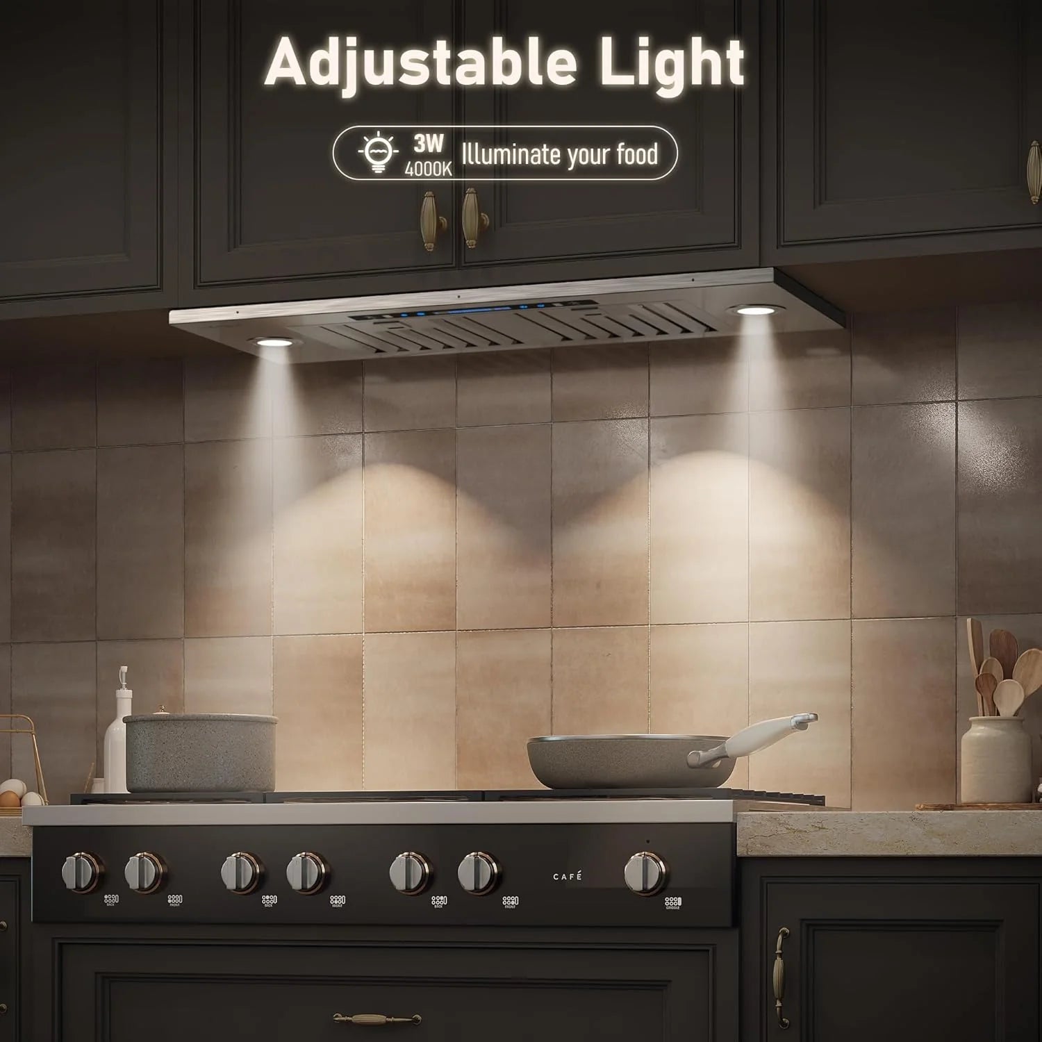 IKTCH 30 Built-in/Plug-in Range Hood 900 CFM, Ducted/Ductless Convertible Ducted, Stainless Steel Kitchen Range Hood