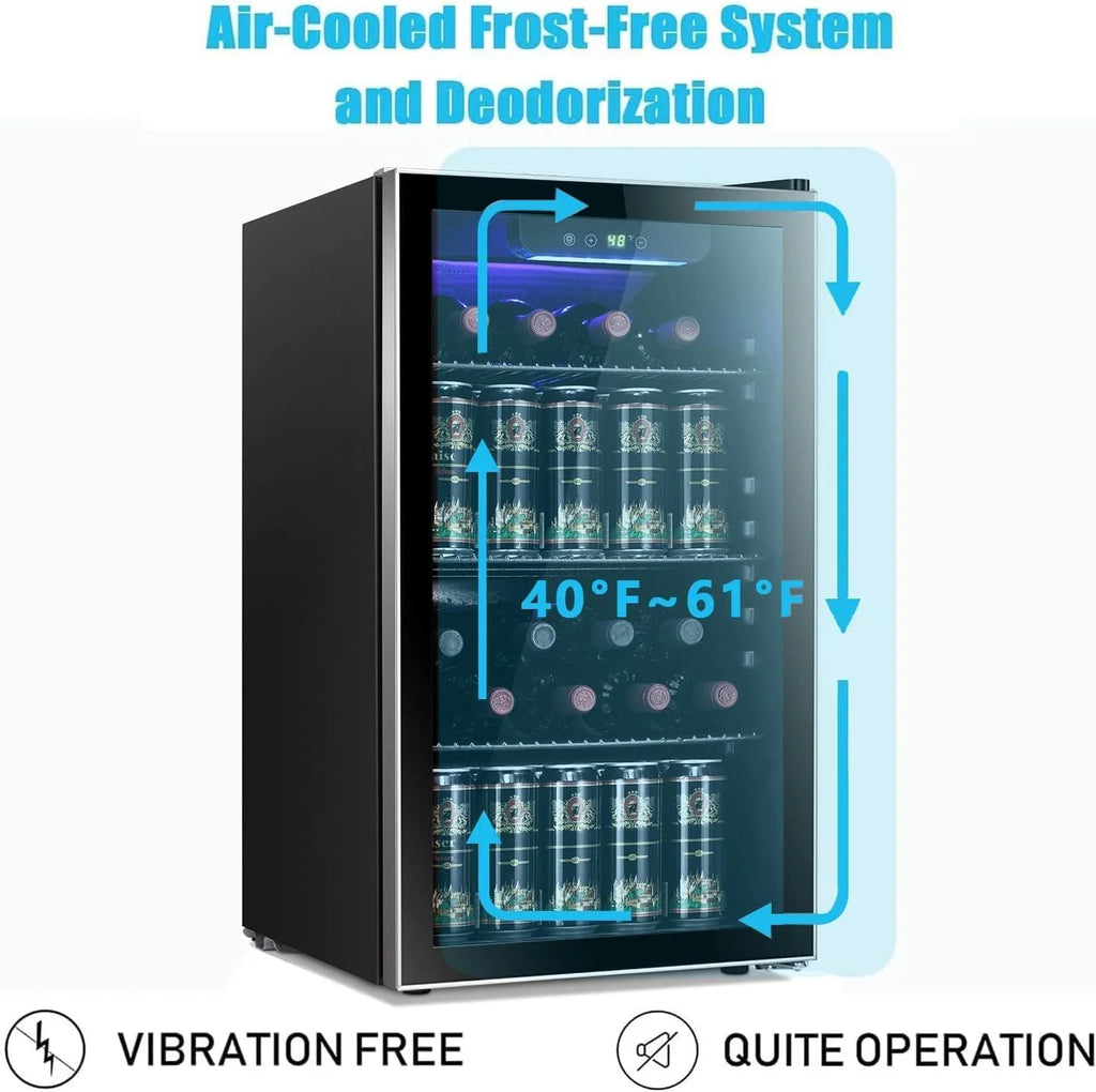 Antarctic Star 26 Bottle 130 Can Wine Cooler Cabinet Beverage Refrigerator Mini Wine Cellar
