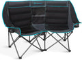 Double Camping Chair Cooler 3-Person Folding Extra Large Camping Chair 1000-Pound Capacity