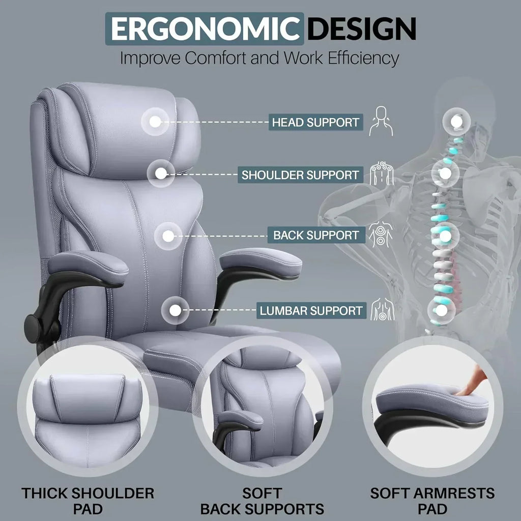 Office Chair Large High-Foot Computer Desk Chair Chair Lumbar Support Rotating Computer Chair