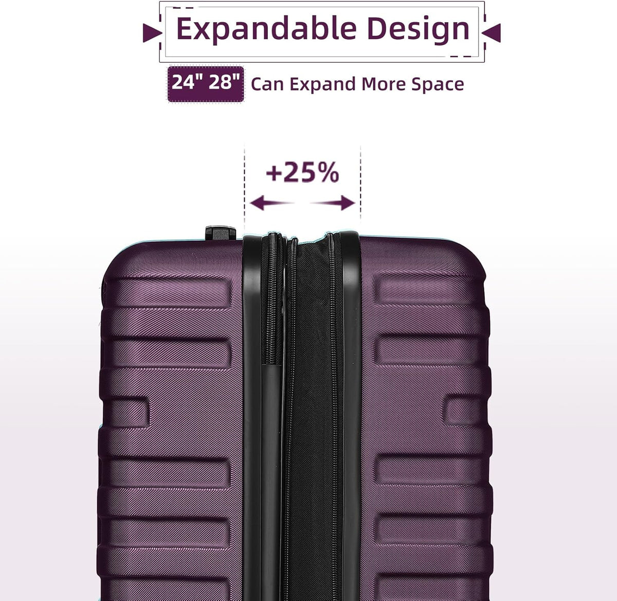 Luggage 6-piece hardshell expandable suitcase lightweight travel carry-on luggage set