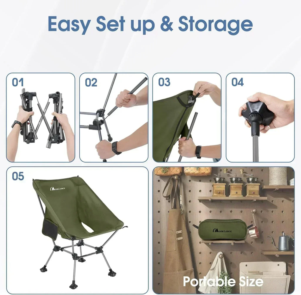 Portable Camping Chair Plus Folding Chair for Backpacking and Hiking