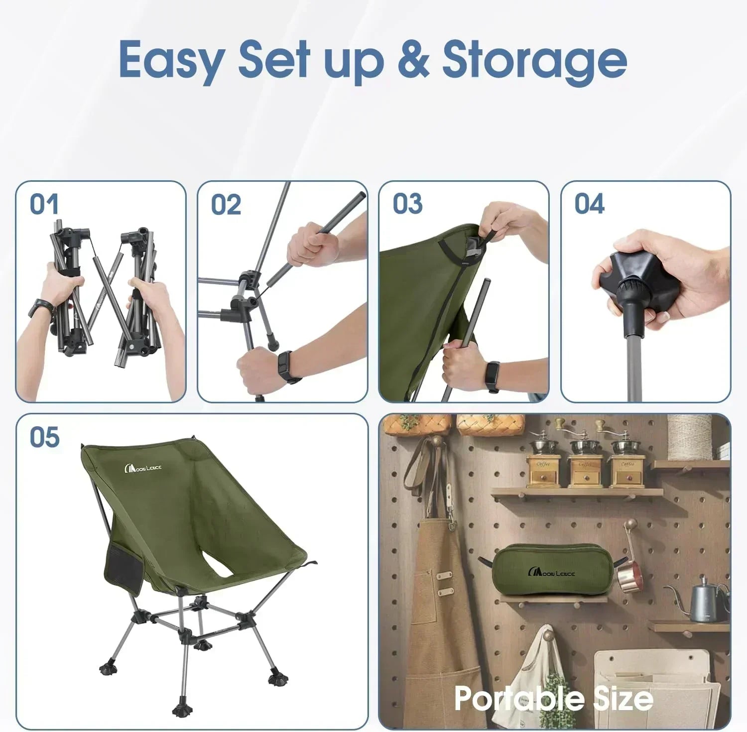 Portable Camping Chair Plus Folding Chair for Backpacking and Hiking