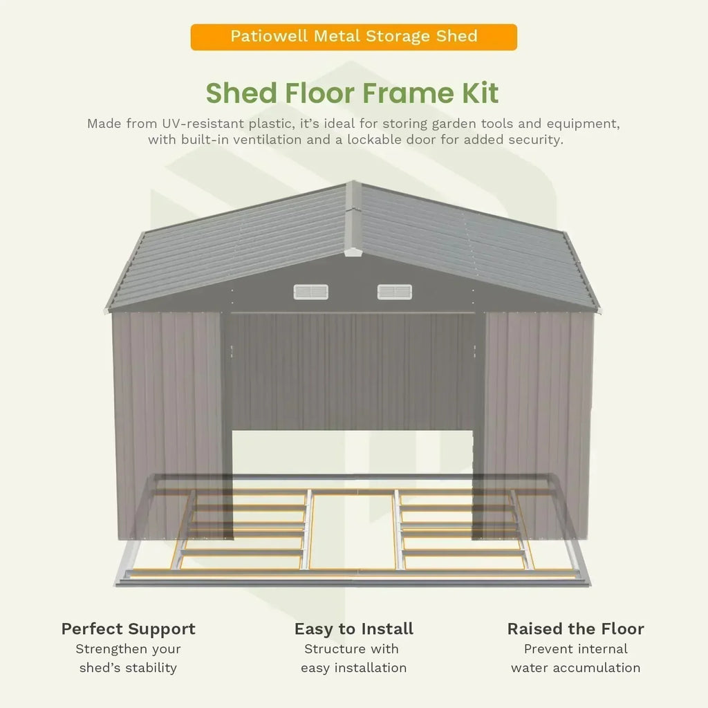 Patiowell 5x3 FT Outdoor Storage Shed Tool Shed with Sloping Roof and Lockable Door Metal Shed