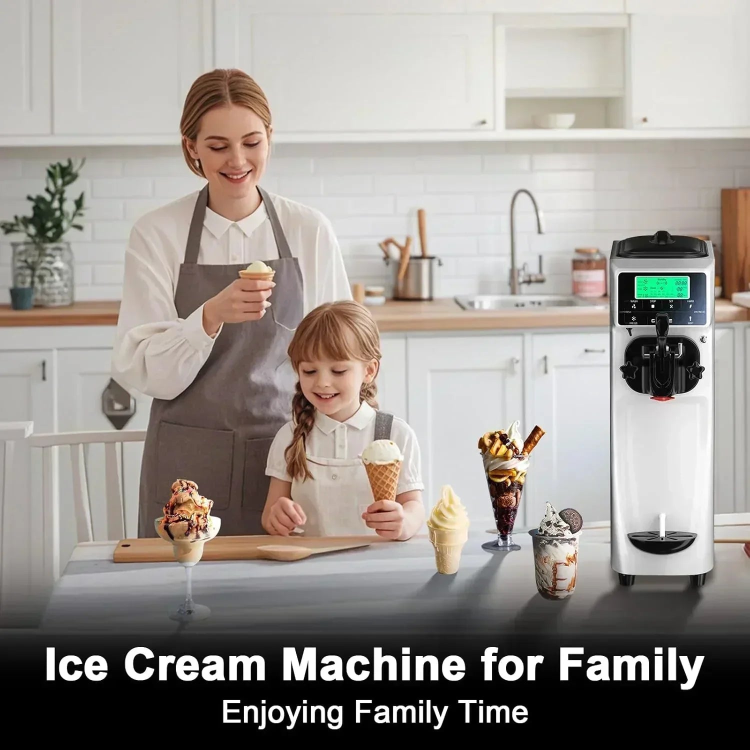 Soft Serve Ice Cream Machine 3.2 Gallons Ice Cream Maker Machine Single Flavor Ice Cream Machine