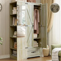 ANCTOR Armoire Wardrobe Closet with Mirror, 70 H Wooden Bedroom Armoires and Wardrobes