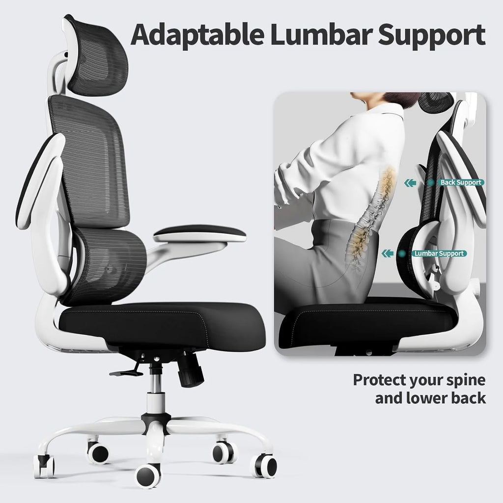 Office Chair Ergonomic Desk Chair, 330 lbs Home Mesh Desk Chair with Wheels, Comfortable Gaming Chair, High Back Office Chair
