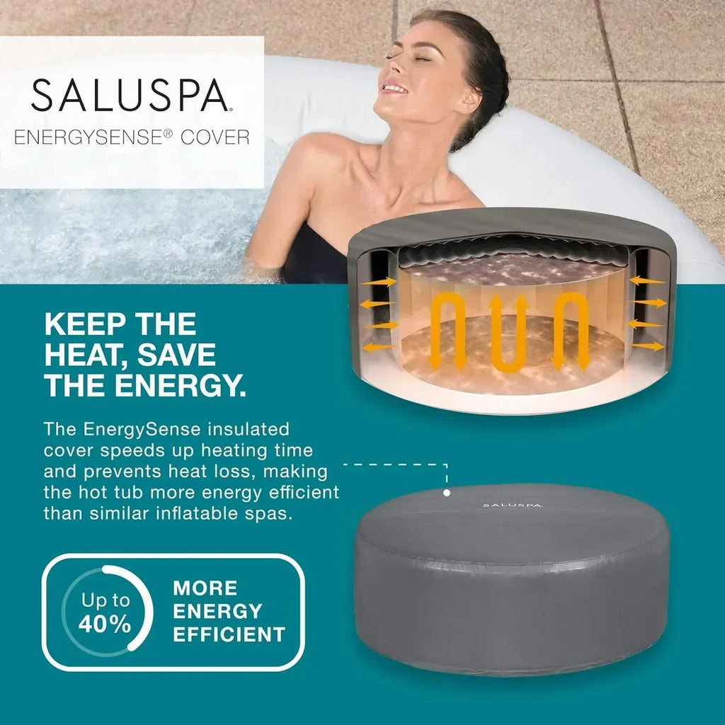 Bestway SaluSpa Miami EnergySense AirJet Inflatable Hot Tub Spa 71 x 26 Portable Hot Tub