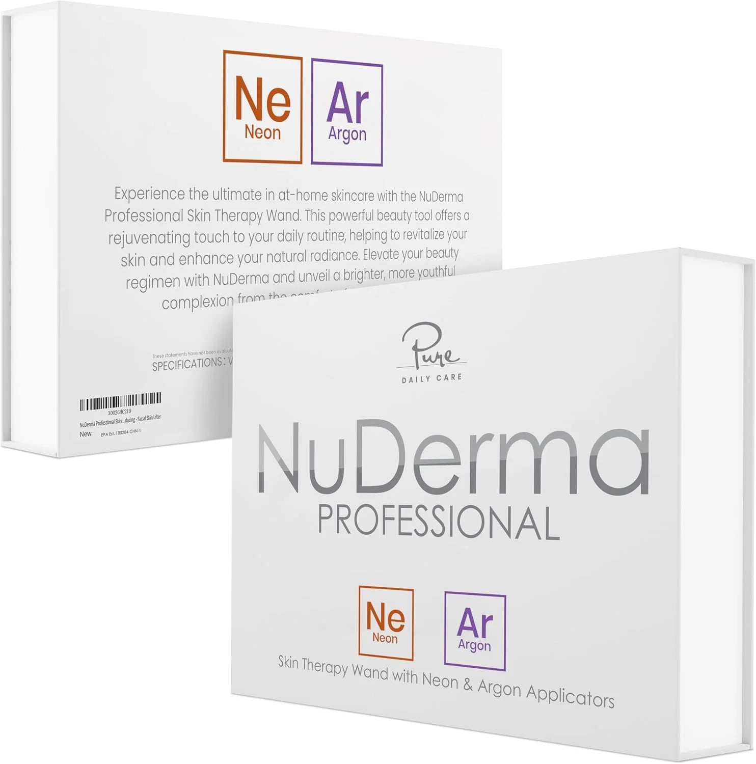 NuDerma Professional Skin Therapy Wand Portable Skin Therapy Machine 6 Neon Argon Wands