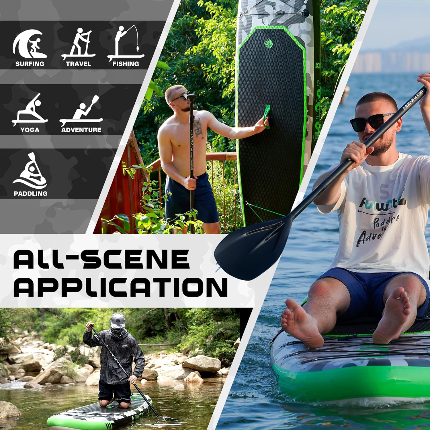 FunWater Inflatable Stand Up Paddle Board Premium SUP Paddle Accessories EVA Deck