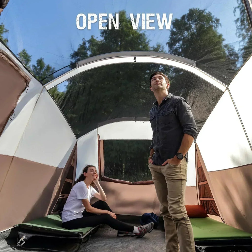 PORTAL 6/8/10 Person Family Camping Tent with Screen Room Water Resistant Big Tunnel Tent