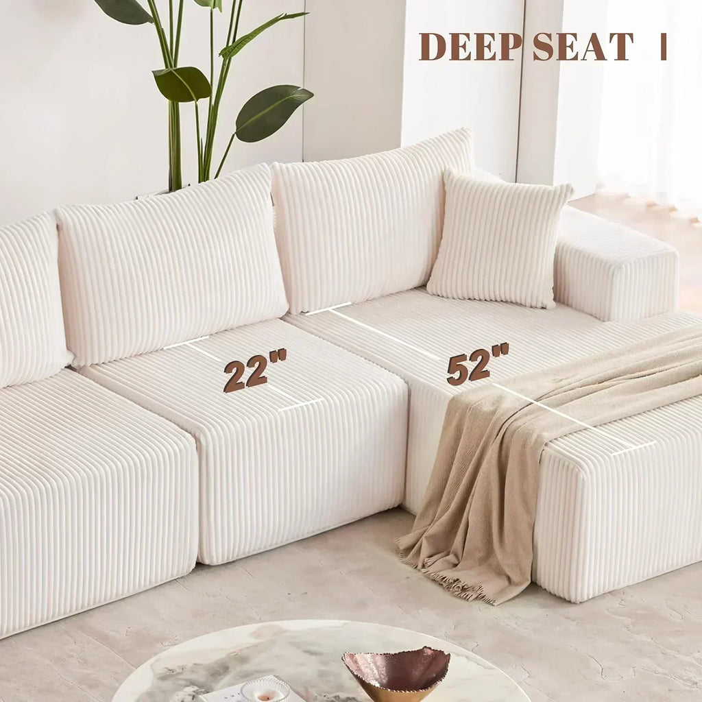 108-inch modular sofa cloud modular sofa with deep seat and reclining chair upholstered sofa