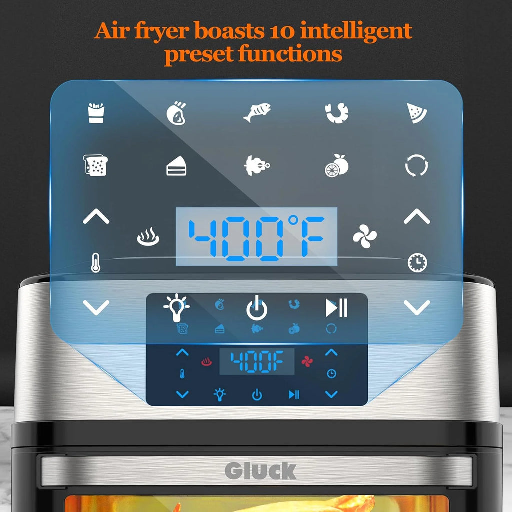 Large 20-quart air fryer 10-in-1 oven-air fryer combo Air fryer with rotisserie rack 3 dehydrating racks