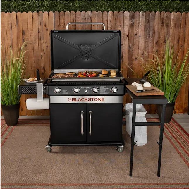 Blackstone 36 Culinary Cabinet Griddle with Side Table 4-Burner Liquid Propane Flat Top Grill