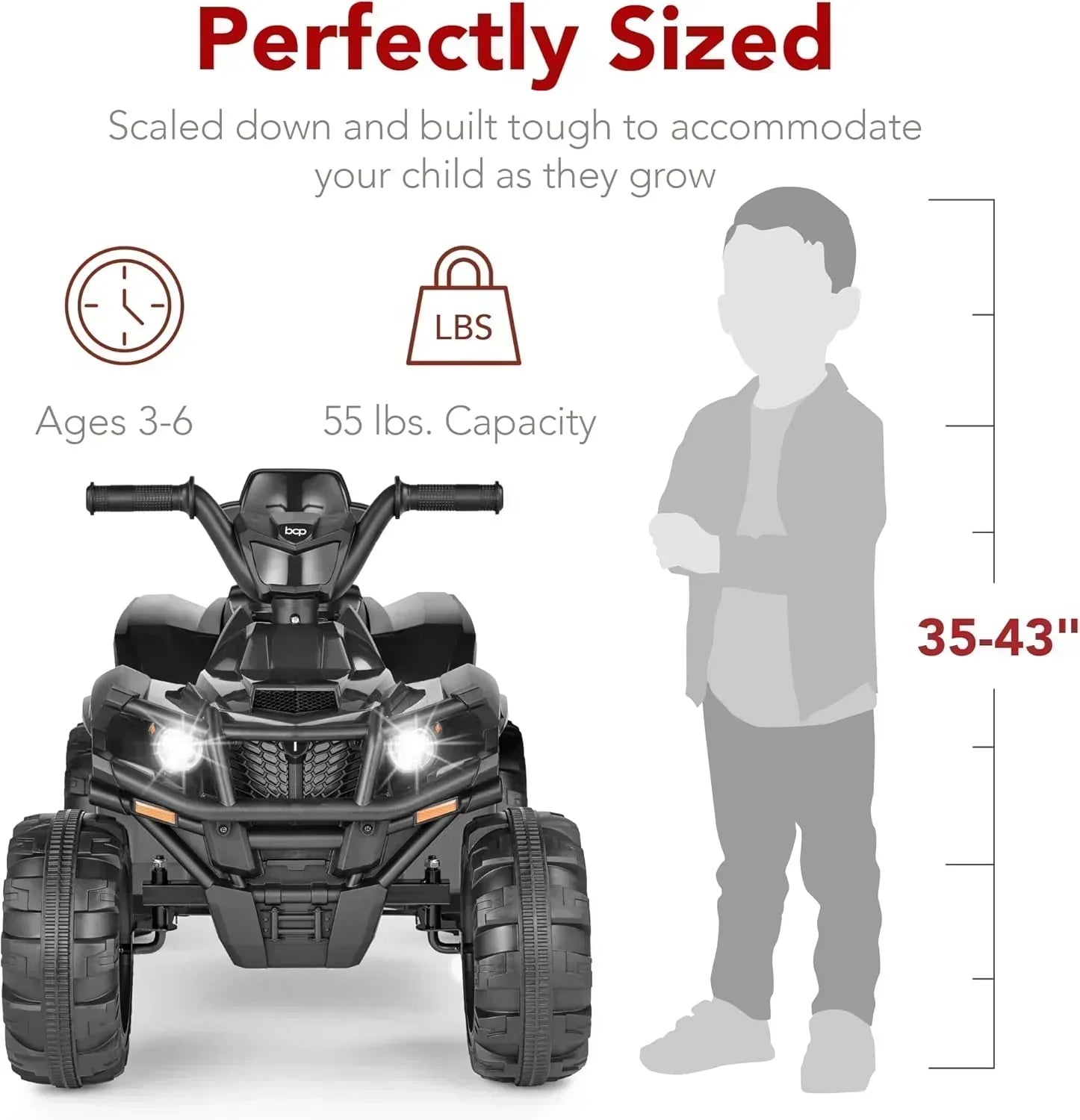 Best Choice Products 12V Kids Ride-On Electric ATV 4-Wheeler Quad Car Toy Bluetooth Audio