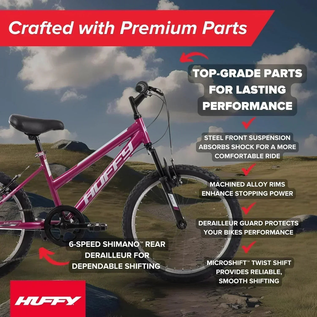 Huffy Stone Mountain Hardtail Mountain Bike for Boys/Girls/Men/Women 20/24/26 Sizes