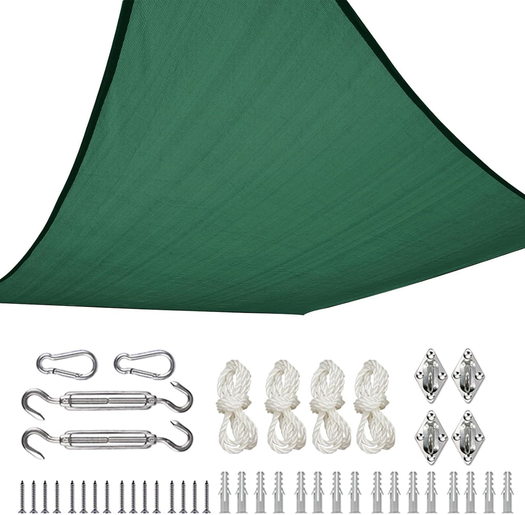 Quictent Sun Shade Sail for Patio, 185GSM Heavy Duty Rectangular Outdoor Sunshades UV Block Outside Canopy Cover for Backyard White and Grey Multi 20x26ft