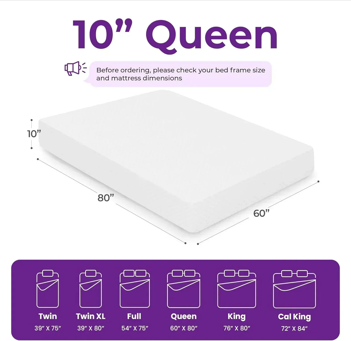 GAESTE 8-inch Fully Cooling Gel Memory Foam Mattress Mattress-in-a-Box