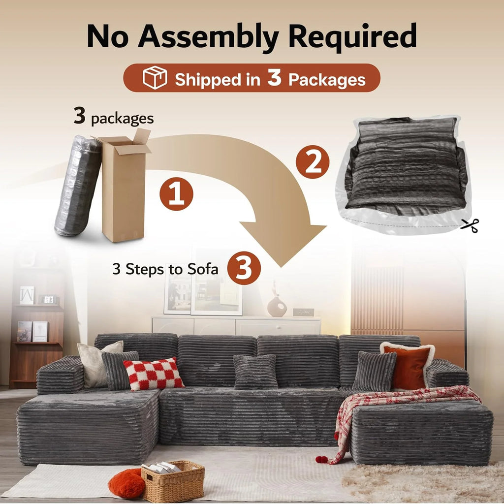 Ovios 104 Cloud Section Sofa L-shaped lounge chair, modern modular sofa