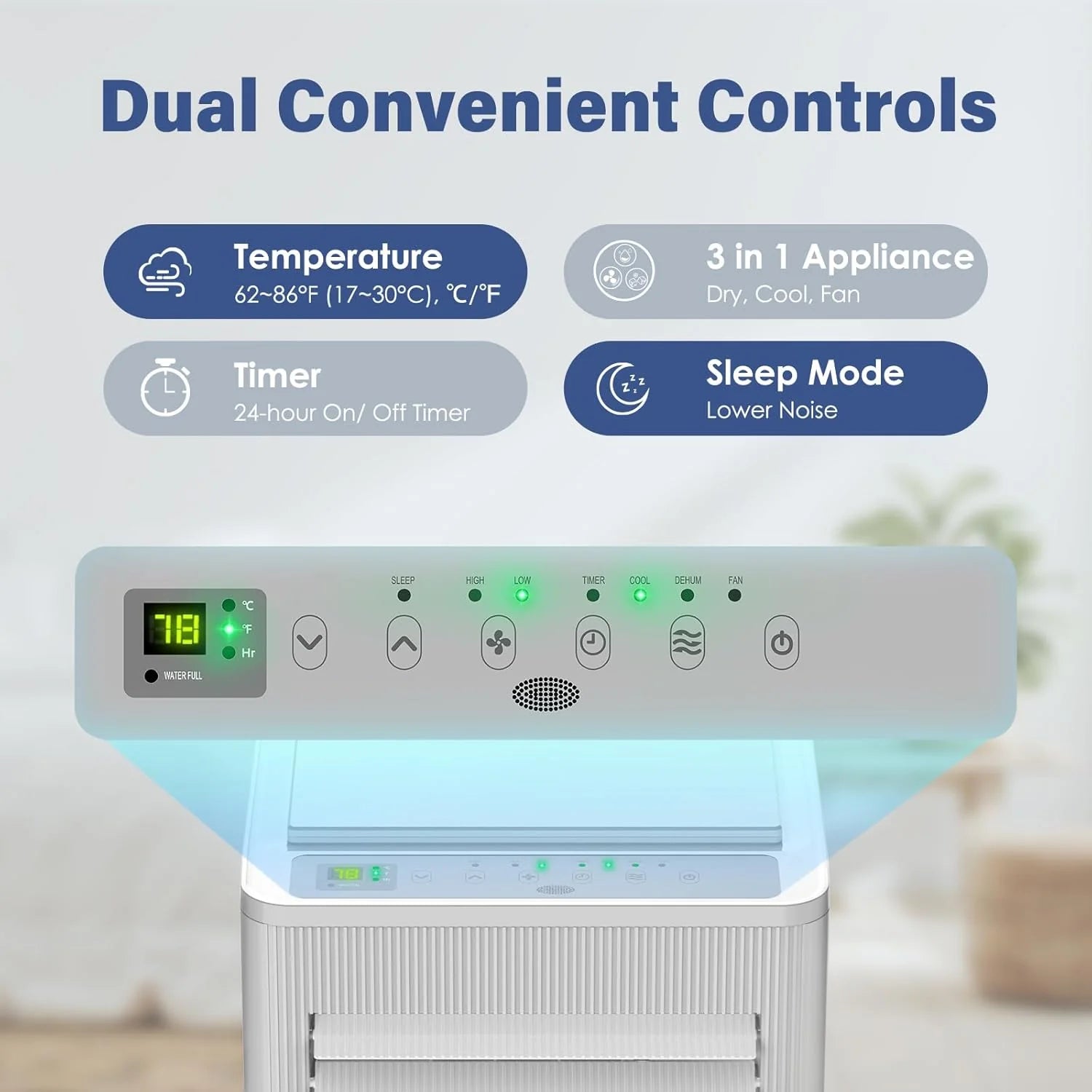 Air Choice Portable Air Conditioner, 10000 BTU Air Conditioner Portable for Room Up to 450 Sq.Ft, Remote Control, 24H Timer, Dehumidifier & Fan Modes, 3-in-1 AC Unit with Window Kit for Home Office
