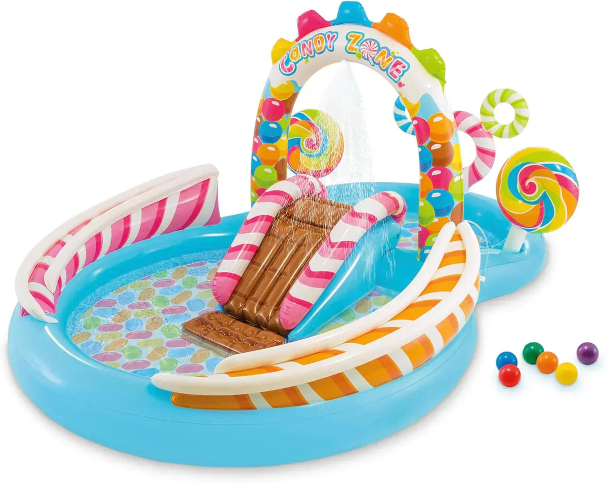 Intex 96 x 78 x 28 Inflatable Jungle Adventure Play Center Spray Kiddie Pool Water Slide