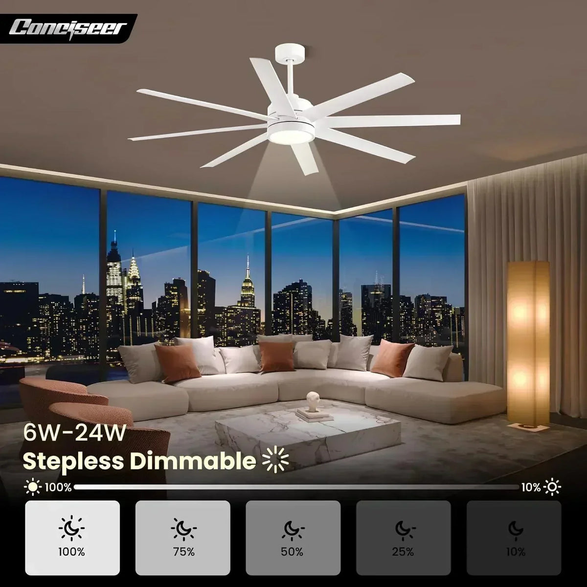 Modern ceiling fan 72 inch bedroom living room library cafe outdoor/industrial