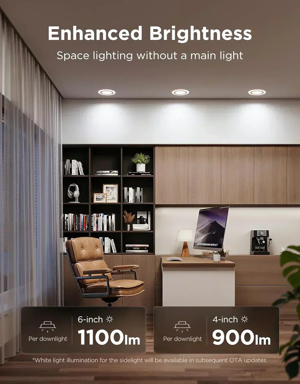 Smart Recessed Lighting 6 Dimmable 1100LM Canless Downlight with Junction Box