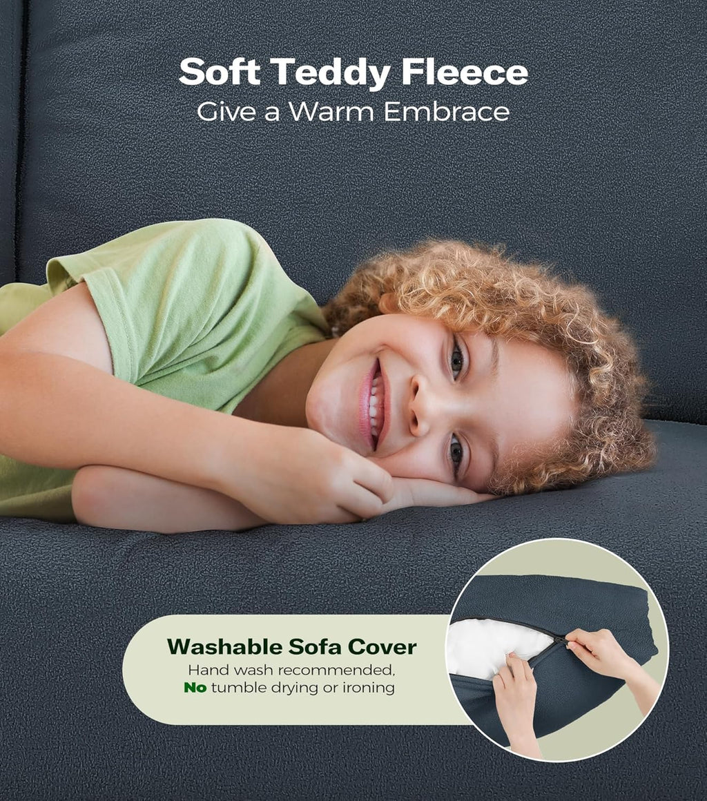 Loveseat Sofa 51 Love Seat Comfy Corduroy Small Loveseat Tool-Free Setup Couch