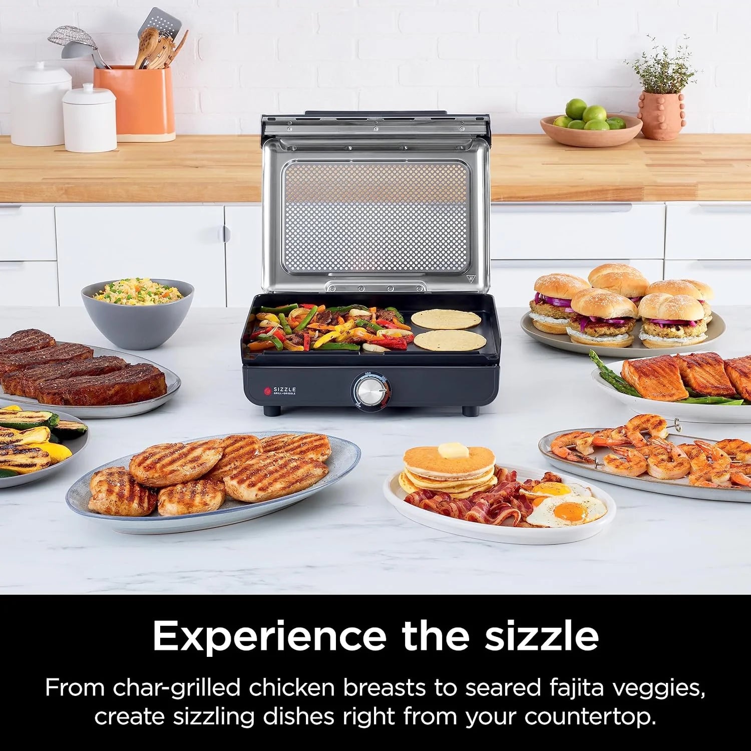 Griddle and Indoor Grill 14�?Electric Grill For Steak Burgers Salmon Veggies Pancake Griddle