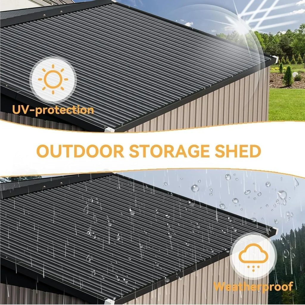 Aoxun 6.2x4 FT Shed Outdoor Storage Shed Metal Garden Shed Sloping Roof Tool Shed Bike Shed